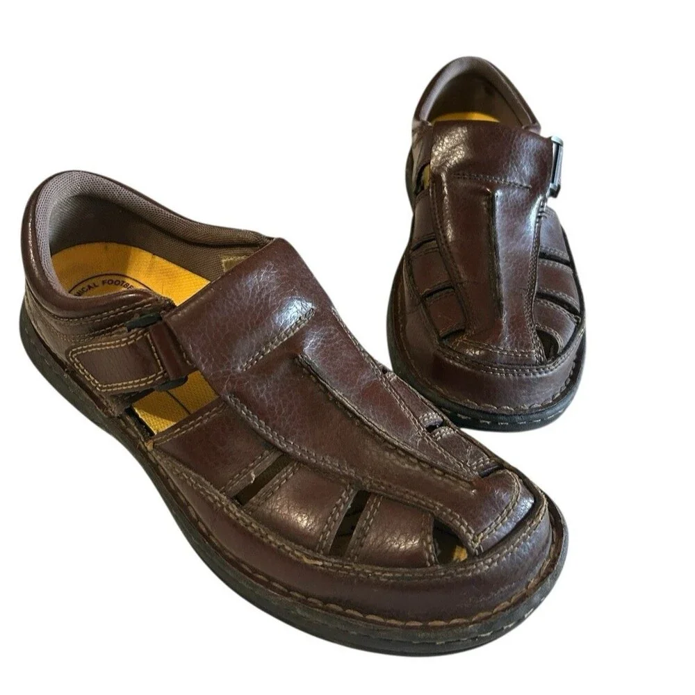 Keen Mens Metatomical Footbed Brown Leather Fisherman Stiches Shoes  9.5?